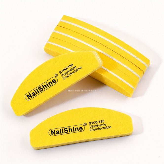 NPD Gel Mini Half Moon Nail Buffing Block - Pack Of 5 - Yellow