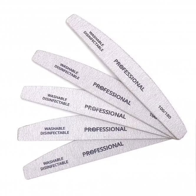 NPD Gel Professional Moon Nail File - Pack Of 5 - 100/180