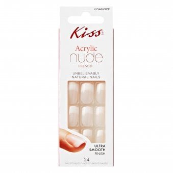 Nude Acrylic False Nails - Soothing (24 Nails & Adhesive 2g)