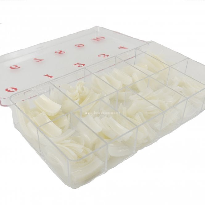 Outlet False Acrylic Nail Tips - Natural Coffin Tips - Half Well (Sizes 0-9) #2