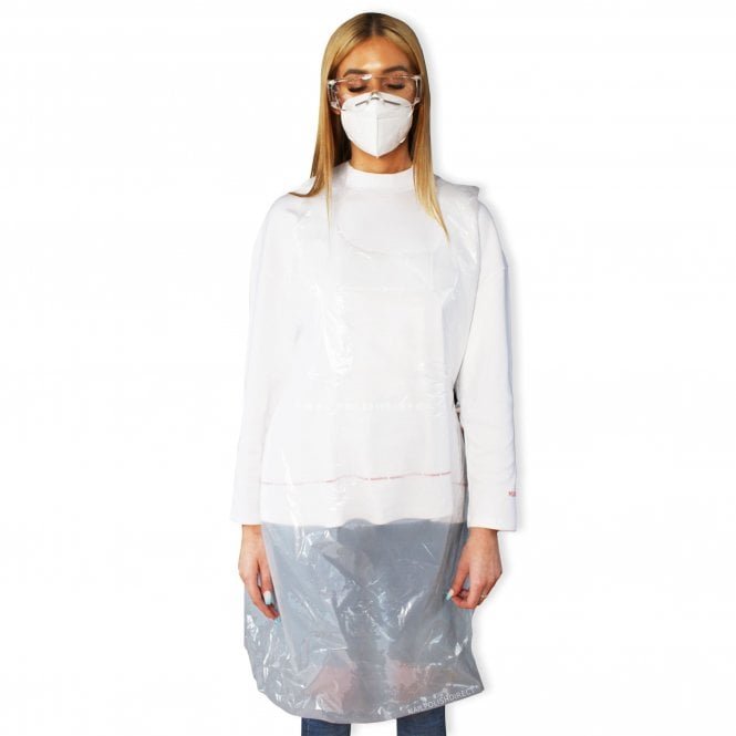 Outlet Salon Professional PPE - Disposable Polythene Apron - White (1003)