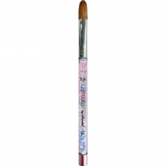 Pinched Pastel Glitter Acrylic Brush - Pinched Oval - Size 12 (BRUSH004-12)