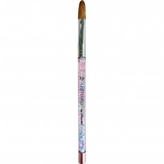 Pinched Pastel Glitter Acrylic Brush - Pinched Oval - Size 14 (BRUSH004-14)