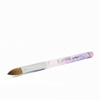 Pinched Pastel Glitter Acrylic Brush - Pinched Oval - Size 8 (BRUSH004-8)