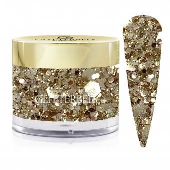 Pre-Mixed Coloured Acrylic Powder - Chunky Gold 28g (GB332)