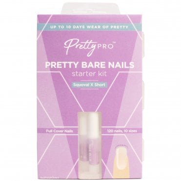 Pretty Bare Nails Starter Kit - Squoval Extra Short (120pcs, 12 sizes)(BNSKSRS)