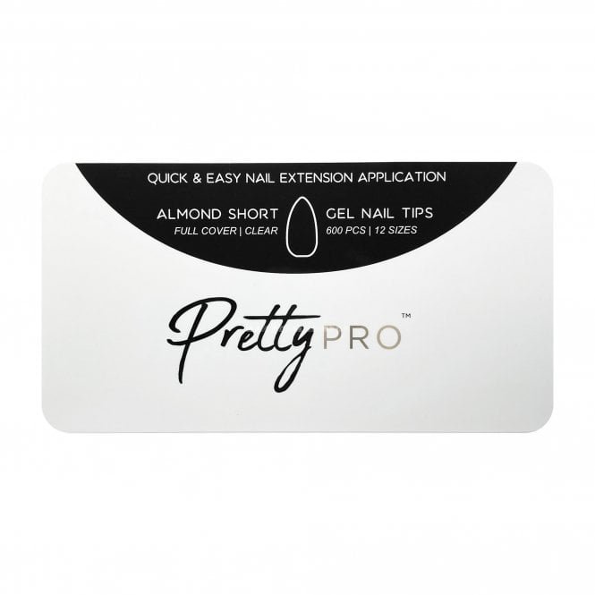 Pretty Pro False Nail Soak Off Gelly Tips - Almond & Short (600 Pieces) (40239)