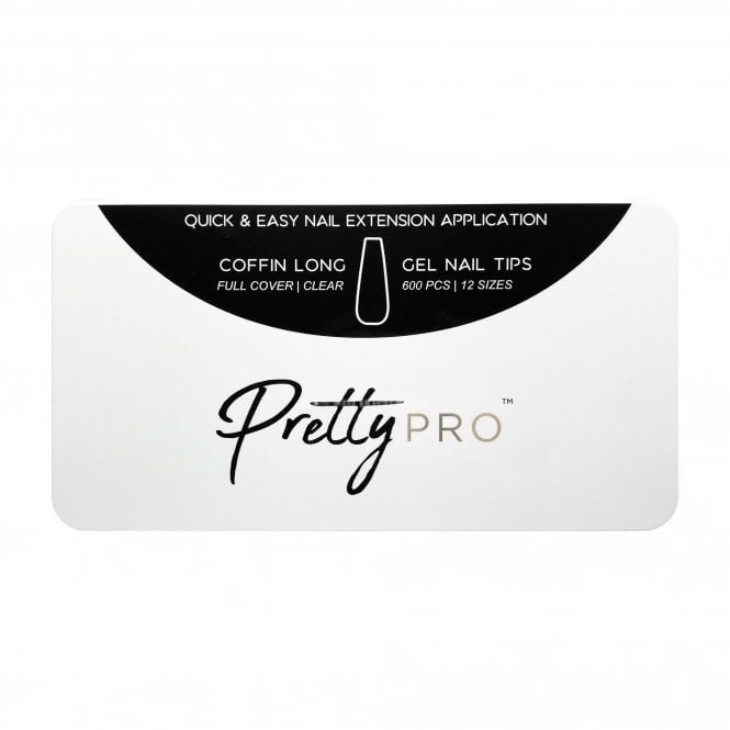 Pretty Pro False Nail Soak Off Gelly Tips - Coffin & Long (600 Pieces) (40185)