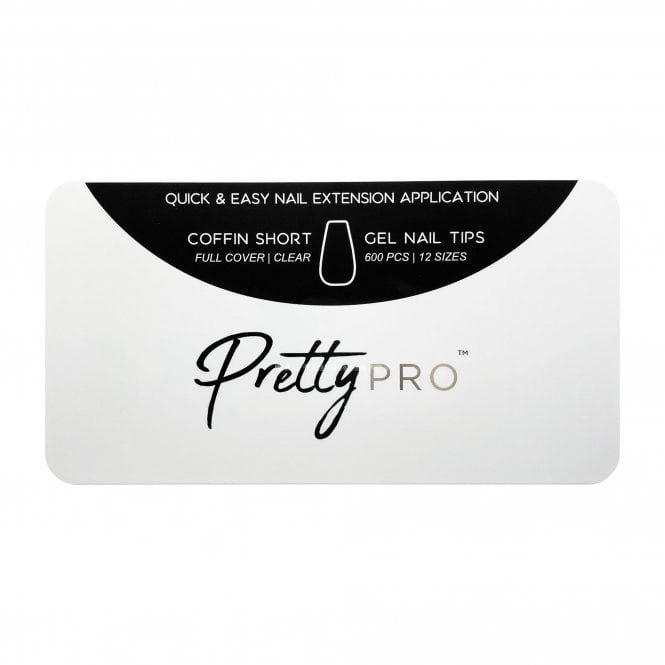 Pretty Pro False Nail Soak Off Gelly Tips - Coffin & Short (600 Pieces) (40215)