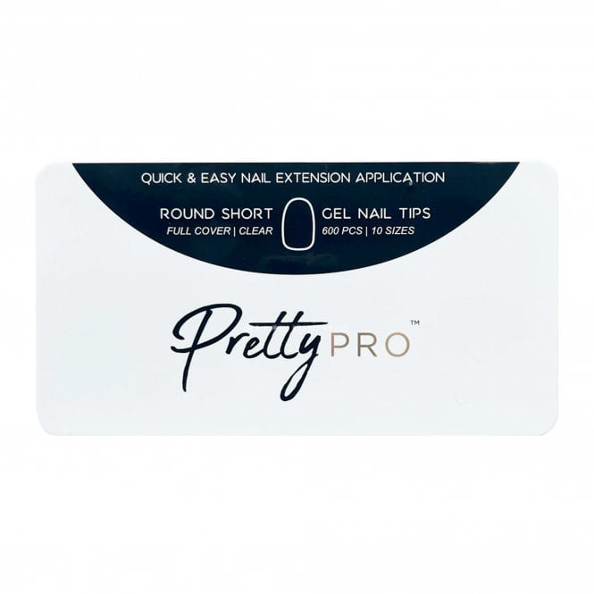 Pretty Pro False Nail Soak Off Gelly Tips - Round & Short (600 Pieces) (41403)