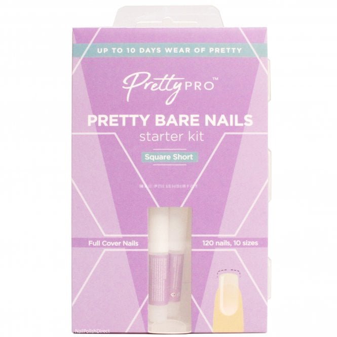 Pretty Pro Pretty Bare Nails Starter Kit - Square Short (120pcs, 12 sizes)(BNSKQS)