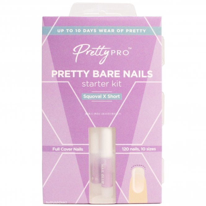 Pretty Pro Pretty Bare Nails Starter Kit - Squoval Extra Short (120pcs, 12 sizes)(BNSKSRS)