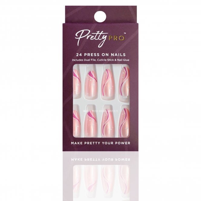 Pretty Pro Reusable Press On False Nails - Away With The Fairies (24pcs)