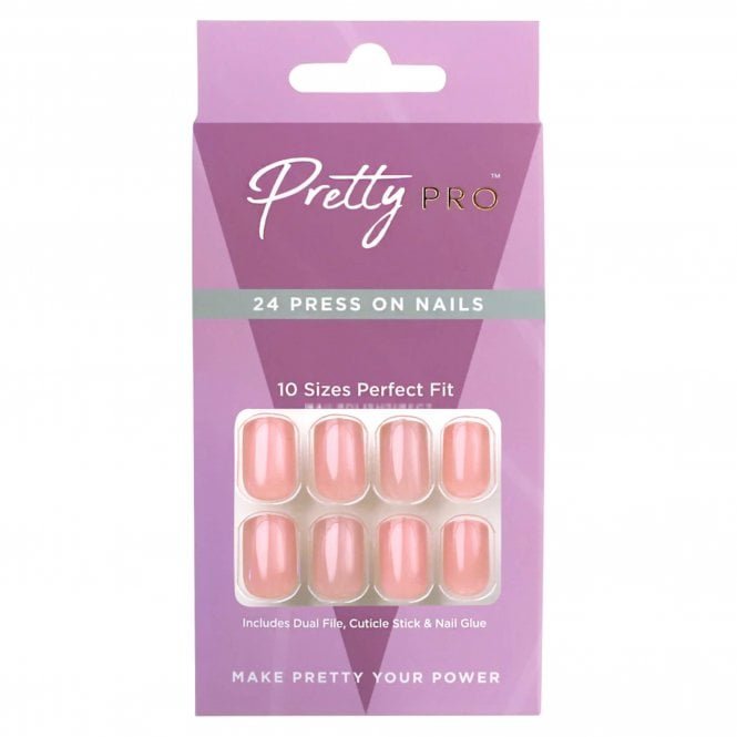 Pretty Pro Reusable Press On False Nails - Blossom Pink (24pcs)