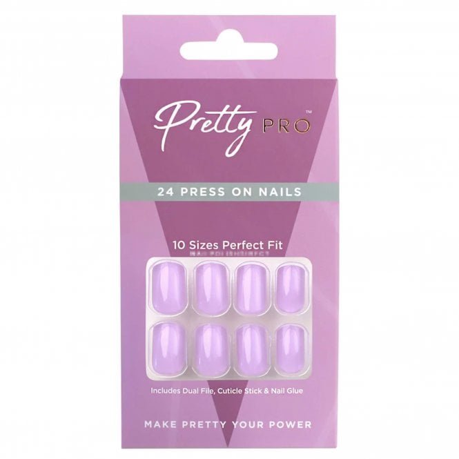 Pretty Pro Reusable Press On False Nails - Dreaming Of Lilac (24pcs)