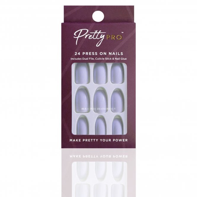 Pretty Pro Reusable Press On False Nails - Elephant Grey (24pcs)