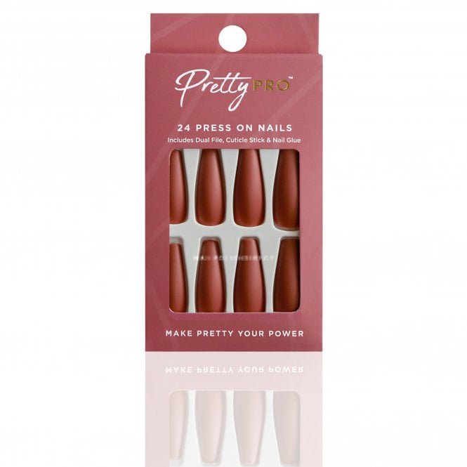 Pretty Pro Reusable Press On False Nails - Get Off Your Chai Horse (24pcs)