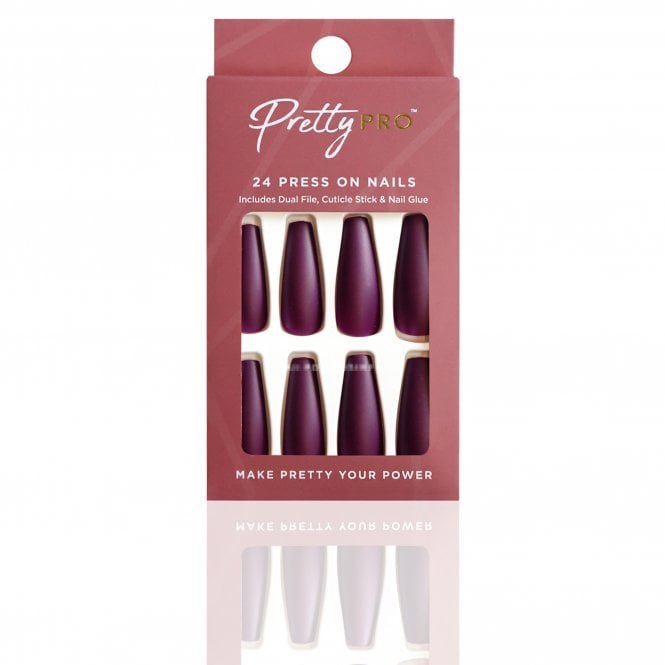Pretty Pro Reusable Press On False Nails - Gimme Those Grapes (24pcs)