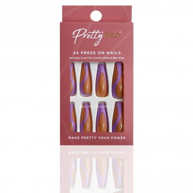 Pretty Pro Reusable Press On False Nails - Here For A Lilac Time (24pcs)
