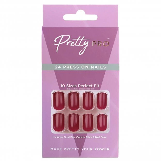 Pretty Pro Reusable Press On False Nails - I'm Reddy (24pcs)