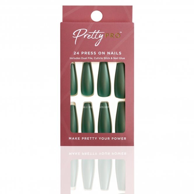Pretty Pro Reusable Press On False Nails - Is It Green You're Looking For? (24pcs)