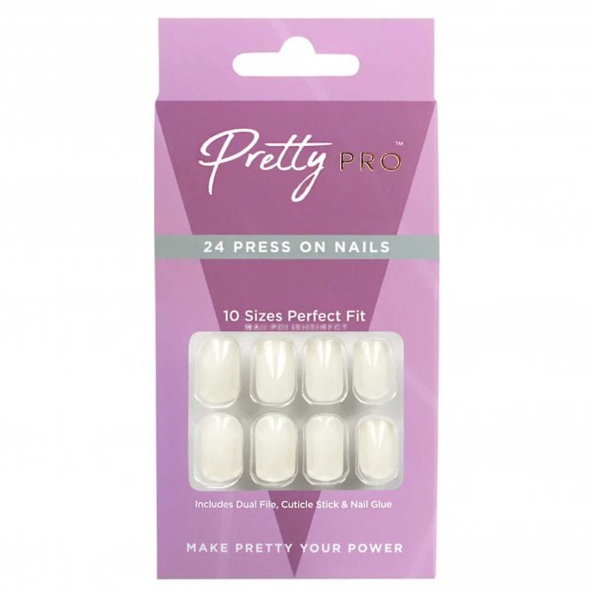 Pretty Pro Reusable Press On False Nails - Like A Swan (24pcs)