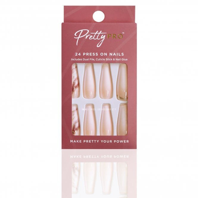 Pretty Pro Reusable Press On False Nails - No Champagne, No Gain (24pcs)