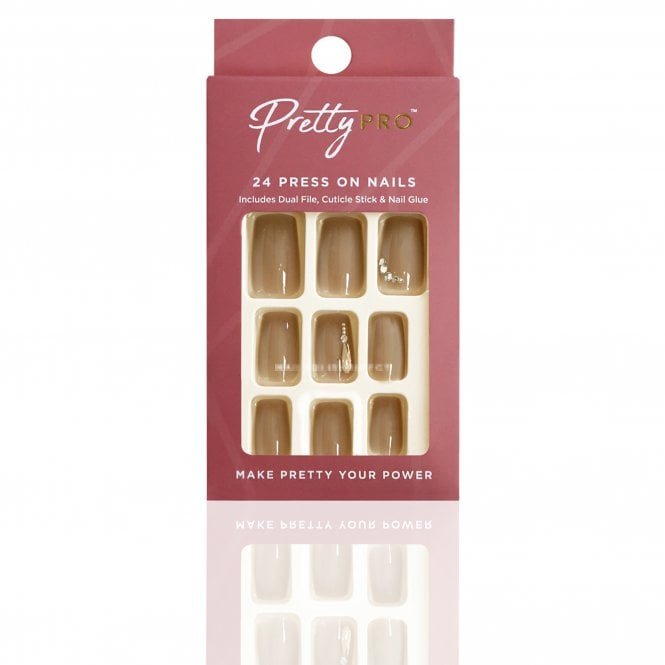 Pretty Pro Reusable Press On False Nails - One Grey Or Another (24pcs)