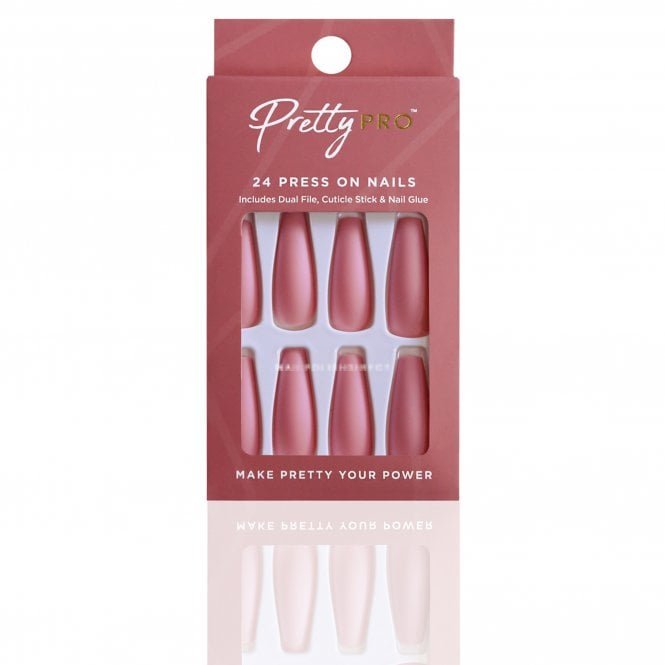 Pretty Pro Reusable Press On False Nails - Peach To Their Own (24pcs)