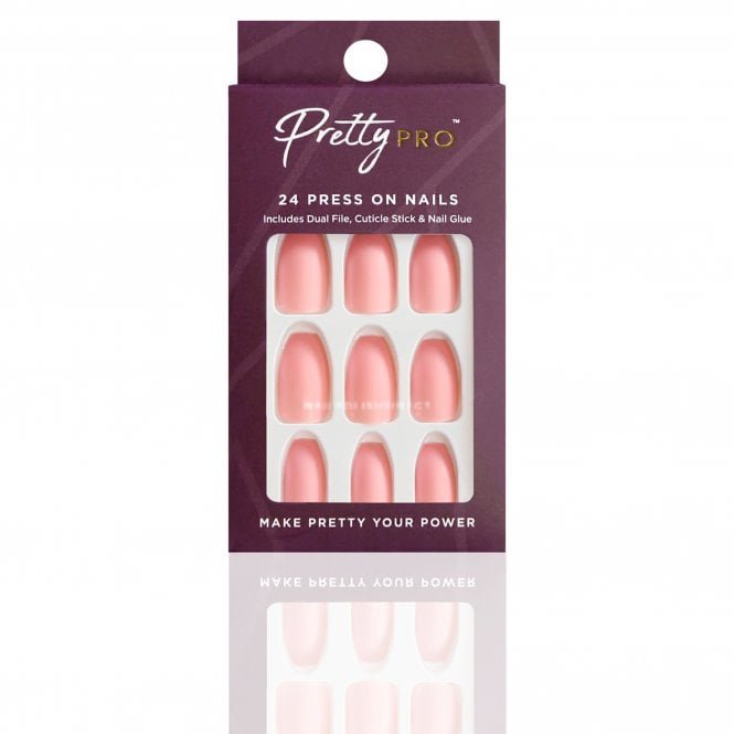 Pretty Pro Reusable Press On False Nails - Pinking About You (24pcs)