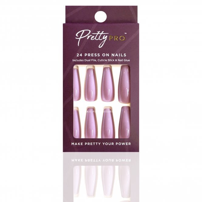 Pretty Pro Reusable Press On False Nails - Smell The Lavender (24pcs)