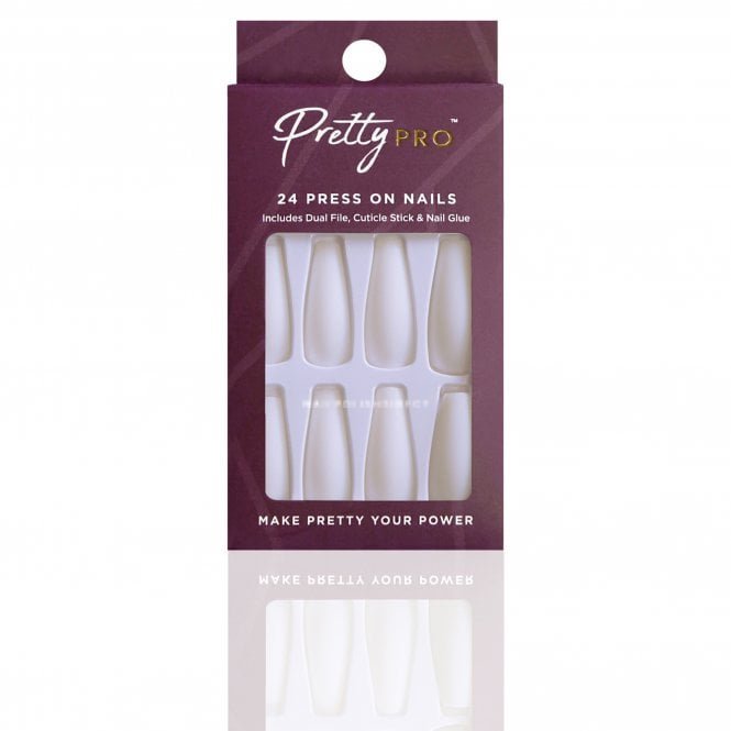Pretty Pro Reusable Press On False Nails - The White Room (24pcs)