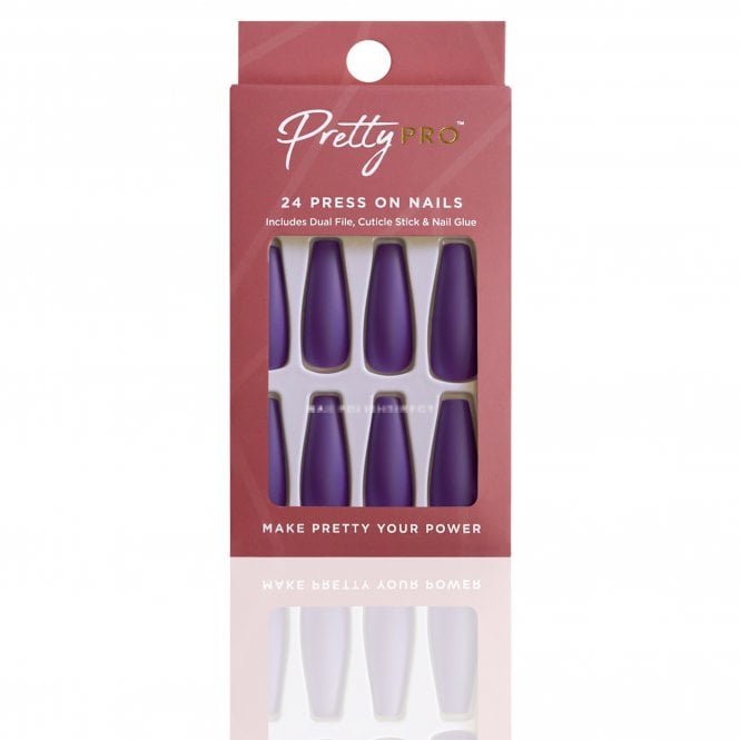 Pretty Pro Reusable Press On False Nails - This Is Grape (24pcs)