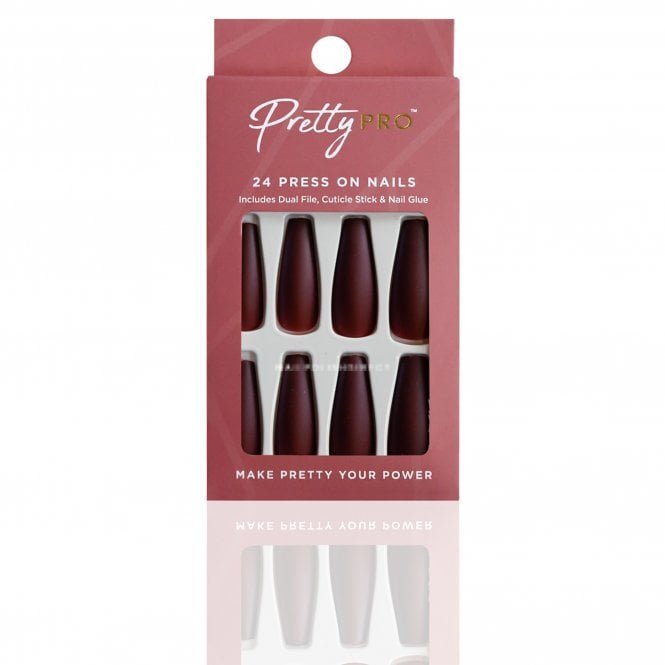 Pretty Pro Reusable Press On False Nails - You Had Me At Merlot (24pcs)