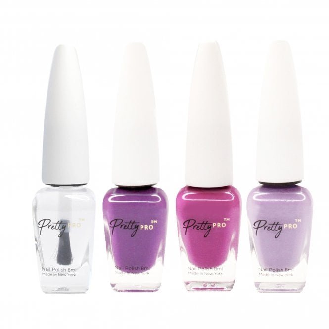 Pretty Pro Vegan-Friendly Nail Polish Set - Pretty In Purple (3 x 8ml)