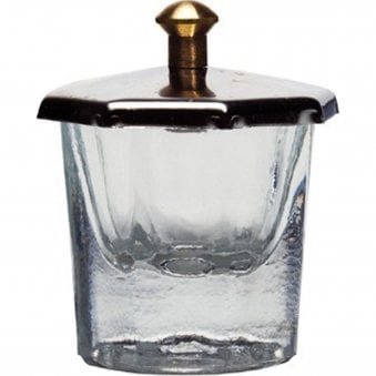 Professional Glass Dappen Dish With A Lid - Clear (1001)
