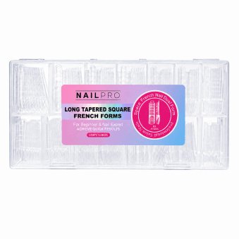 Professional Long Tapered Square French Dual Forms – 150 Pieces