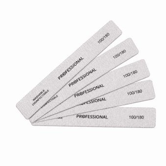 Professional Square Nail File - Pack Of 5 - 100/180