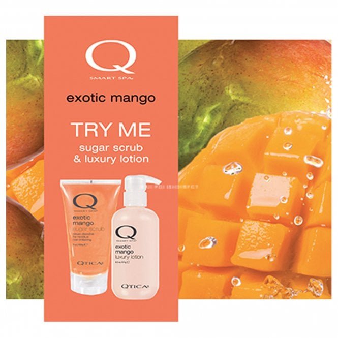 Qtica Smart Spa Intro Kit For Hands, Feet & Body - Exotic Mango - Sugar Scrub 200g & Luxury Lotion 241g (QTEM01)