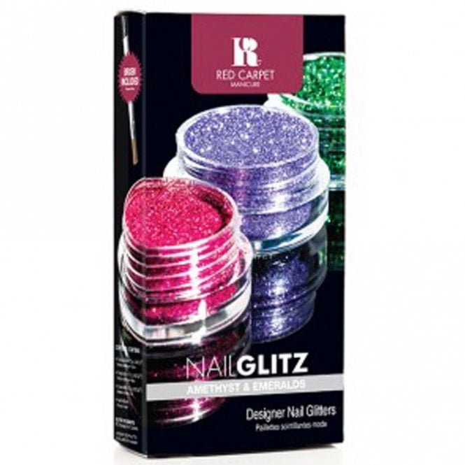 Red Carpet Manicure Amethyst & Emeralds NailGlitz Nail Art Kit (7.5g x3)