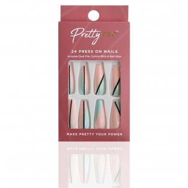 Reusable Press On False Nails - Be Shore Of Yourself (24pcs)