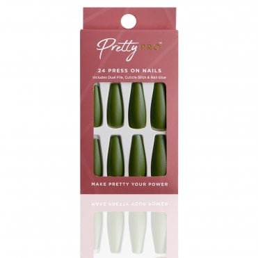 Reusable Press On False Nails - Grass Isnt Always Greener (24pcs)