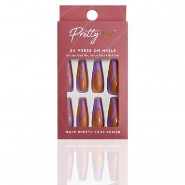 Reusable Press On False Nails - Here For A Lilac Time (24pcs)
