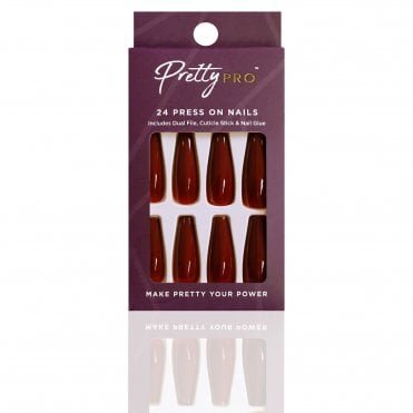 Reusable Press On False Nails - I Can Red You Like A Book (24pcs)