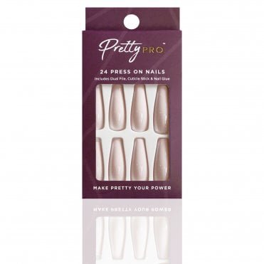 Reusable Press On False Nails - Look On The White Side (24pcs)