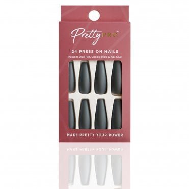 Reusable Press On False Nails - Night & Grey (24pcs)