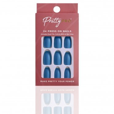 Reusable Press On False Nails - Too Good To Be Blue (24pcs)