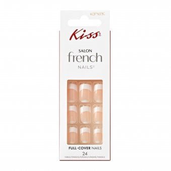 Salon Acrylic French False Nails - Love Dust (24 Nails & Adhesive 2g)