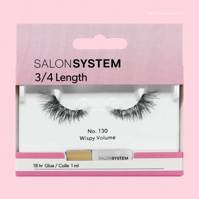 Salon System 130 3/4 Length Wispy Volume Reusable Eyelashes (Adhesive Included) (0227233)