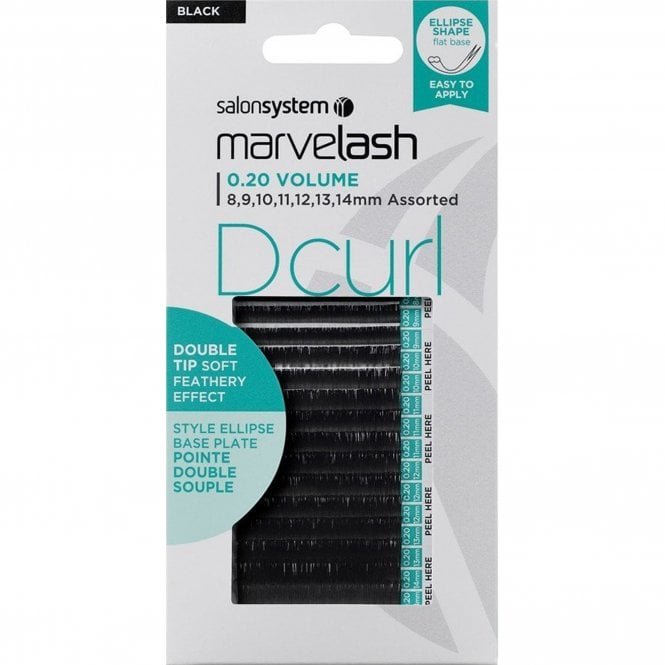 Salon System Marvelash - Double Tip - D Curl - Individual Eyelashes - Assorted Black 0.20 (0226725)